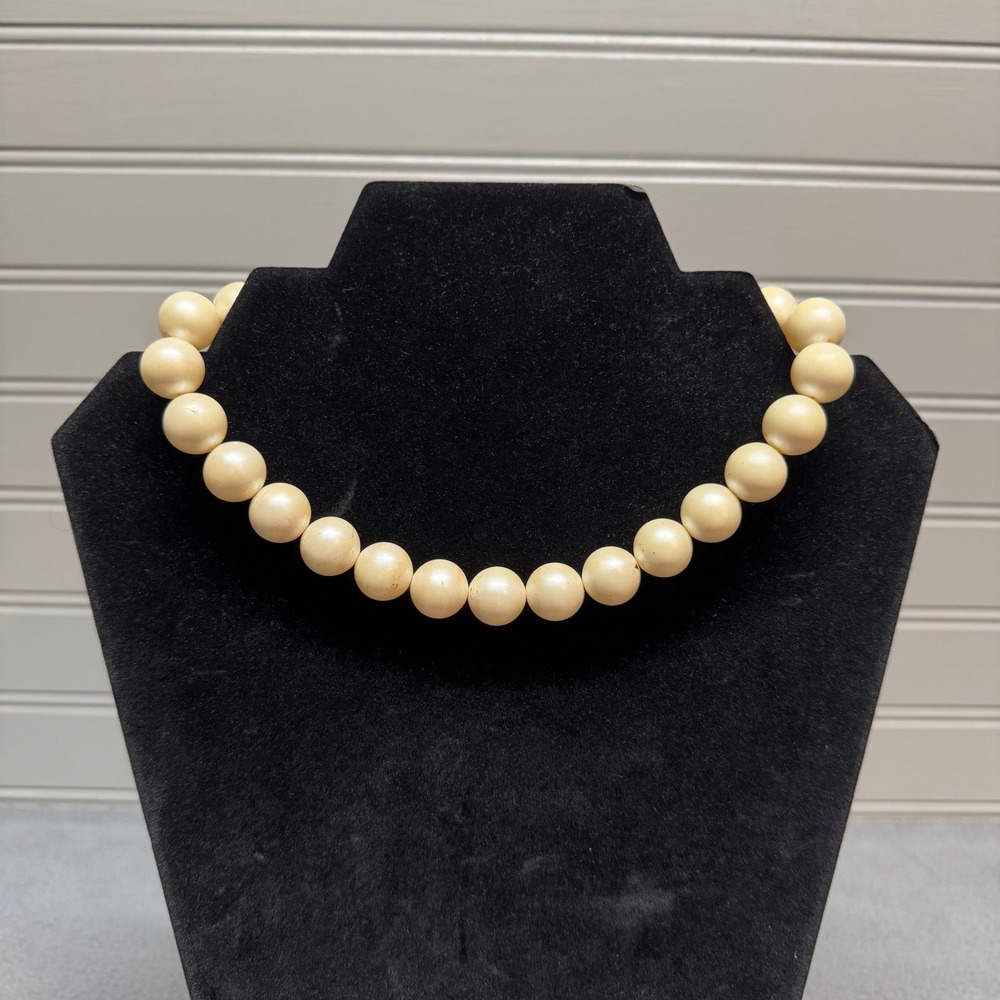 Vintage Faux‎ Pearl Rhinestone Choker Necklace OS Cream Pearlcore Preppy Mermaid